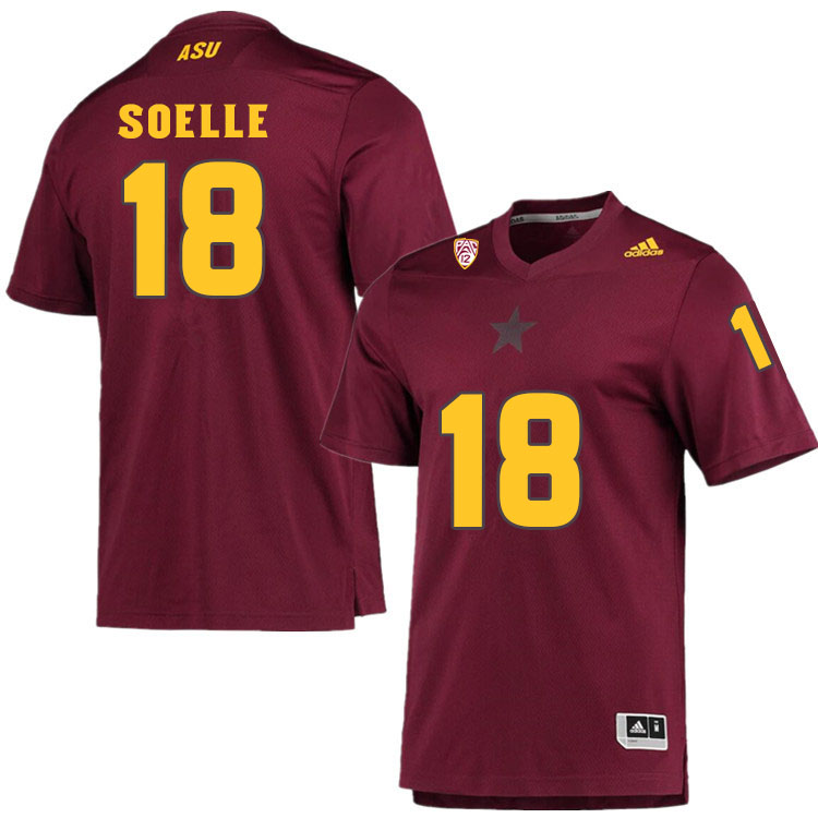 Men #18 Connor SoelleArizona State Sun Devils College Football Jerseys Sale-Maroon
